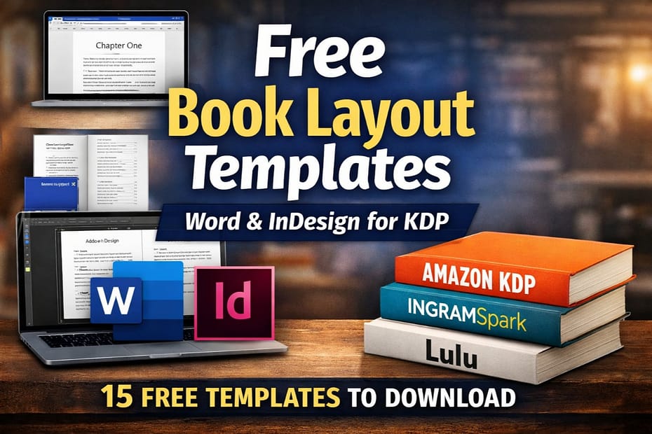 Free book layout templates for Microsoft Word and Adobe InDesign for Amazon KDP print formatting